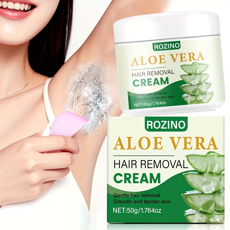 Odmdaj dugie wosy, gadka skra, 2 szt. Aloe Vera, skuteczne usuwanie  wosw, niedranice dla skry, gadkie i bez pozostaoci, ptrwae  usuwanie wosw, do twarzy, ust, pach, ng, ramion i ...