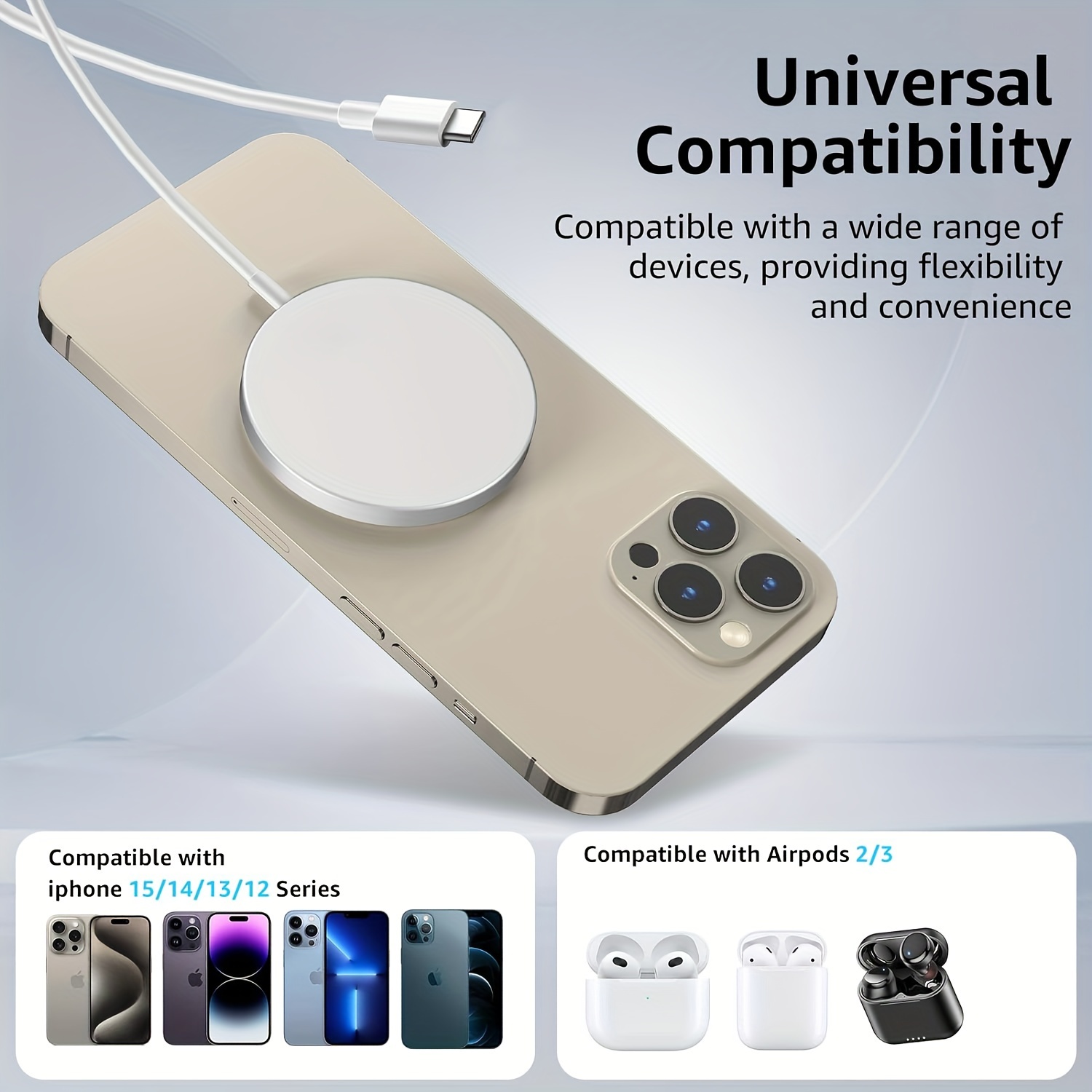 

Hituny Wireless Charger For Airpods, Usb Charging, /15/14/13/12 , Charge, No Battery, ≤36v Operating