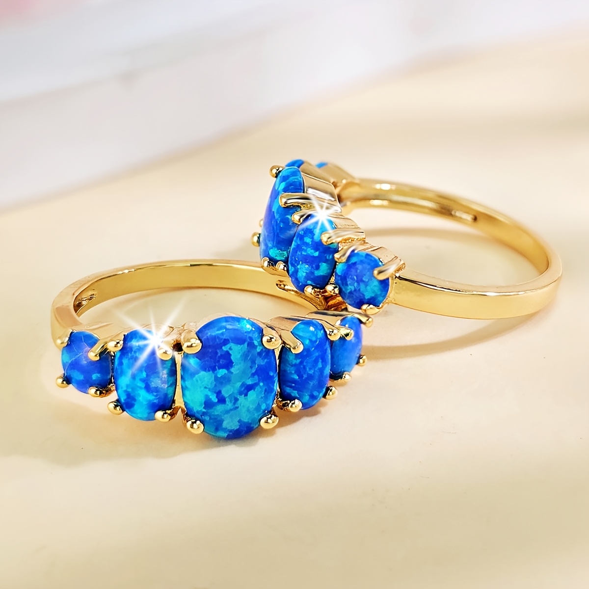 18K Golden Plated Opal Ring for Women