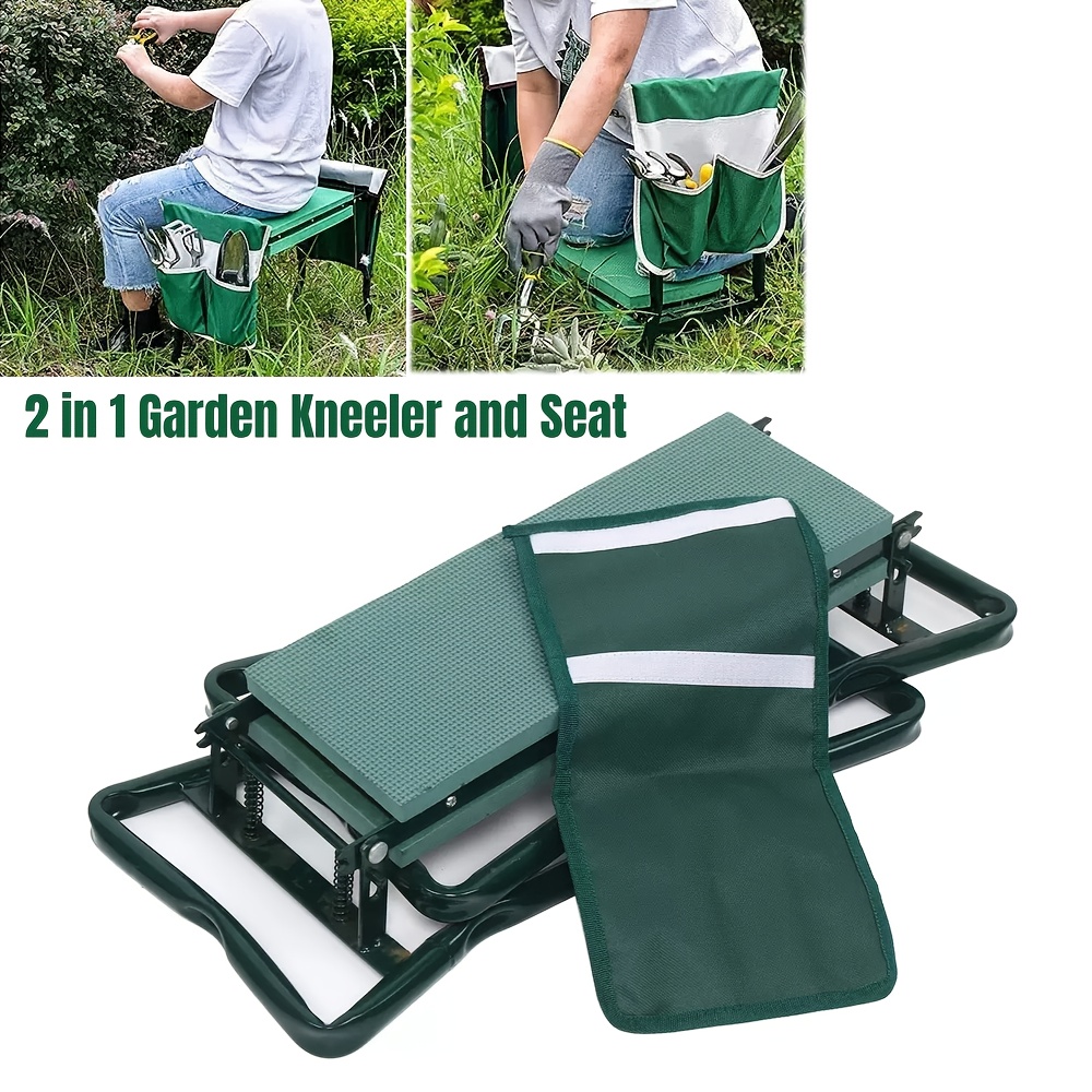TEMU Garden Kneeler Seat 2in 1 Garden Kneeler And Seat Garden Kneeler Seat With Handles And Tool Bag Multi-use Foldable, , Portable Stool Lightweight