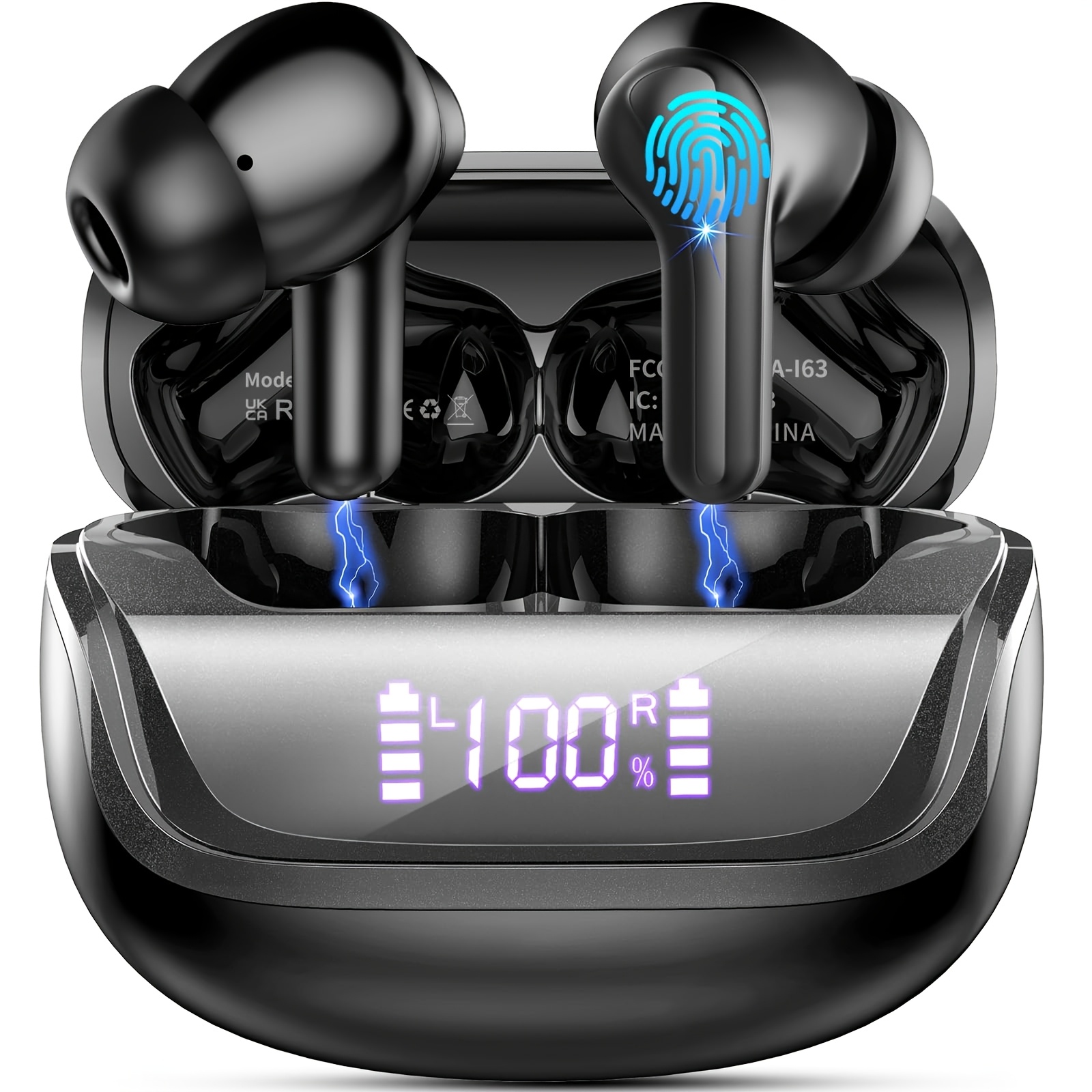 TEMU Écouteurs fil 5.3 2026, Nouveaux écouteurs stéréo -auriculaires, Compatibles Android, Écouteurs fil à commande tactile avec écran LED - Son