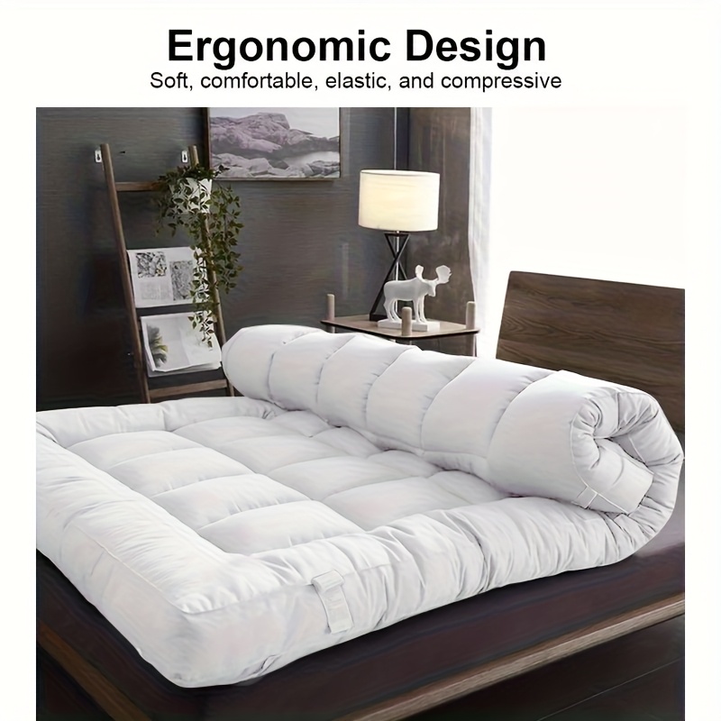 1pc Extra Thick Mattress Topper, Overfilled with 10cm/ 4Inch Microfiber Filling with Deep Pocket, Plush Soft Pillow Top Mattress Topper Anti-Shift & Even Weight Distribution Single/Double/King/Super King All UK Bed Sizes