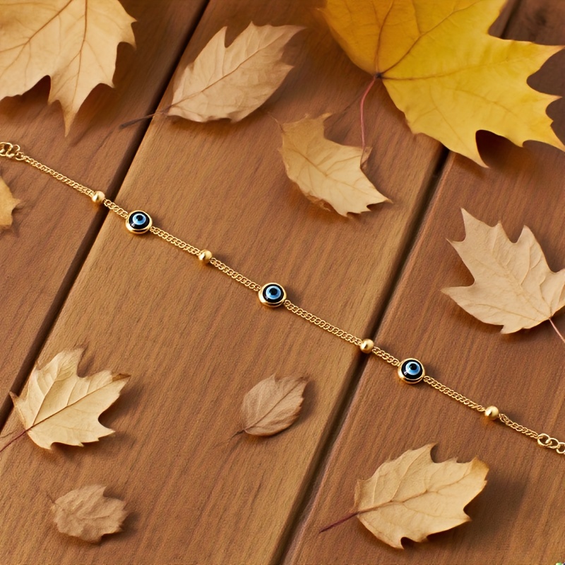 TEMU Hip-hop Style 316l Stainless Steel Evil Eye/18k Golden Plated Unisex Premium Bracelet, Waterproof And Jewelry/non-fading Light Luxury Bracelet,