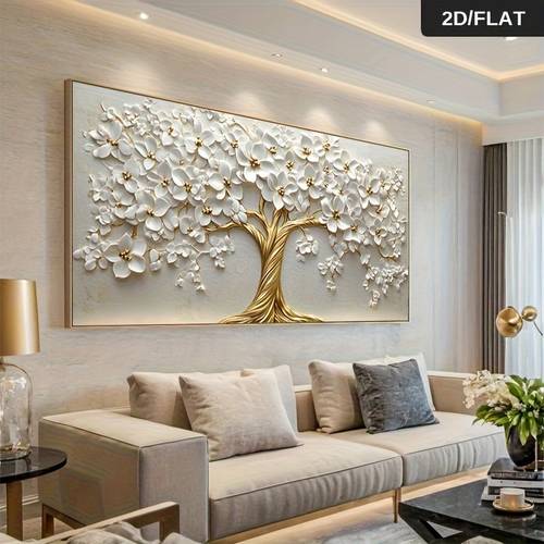 2d flat 2d flat 1pc 70 0x140 0cm frameless modern abstract print wall tree of life canvas painting with golden accents large size for living room kitchen bedroom decor tree decor