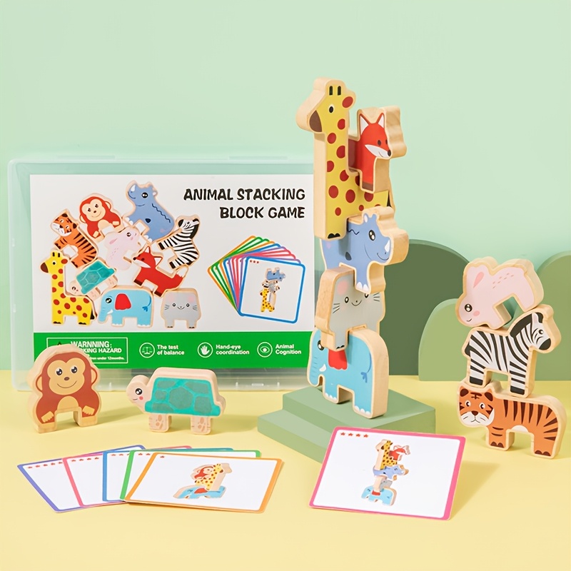 Wooden Animal Sorting Stacking Blocks Toy
