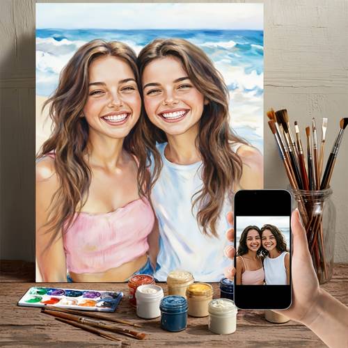 professional art use 1pc paint by number kits photo to painting kit by numbers adults numbered canvas with paints brushes portrait from your photo birthday housewarming home decor family activity fathers day mothers day halloween