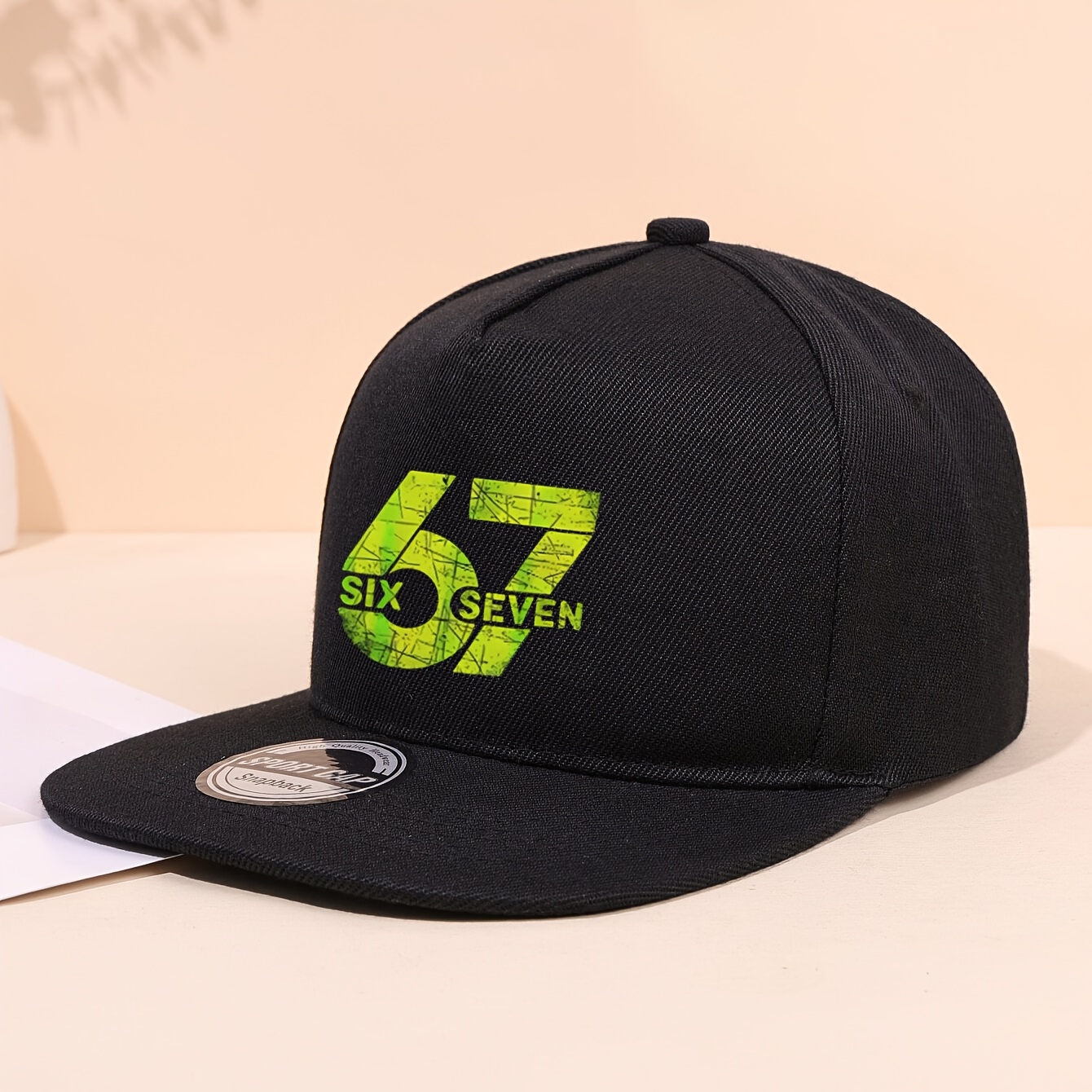 1pc Unisex Number 67 Printed Baseball Cap, Adjustable Plain Brim Hat, , Suitable For Outdoor Activities And More