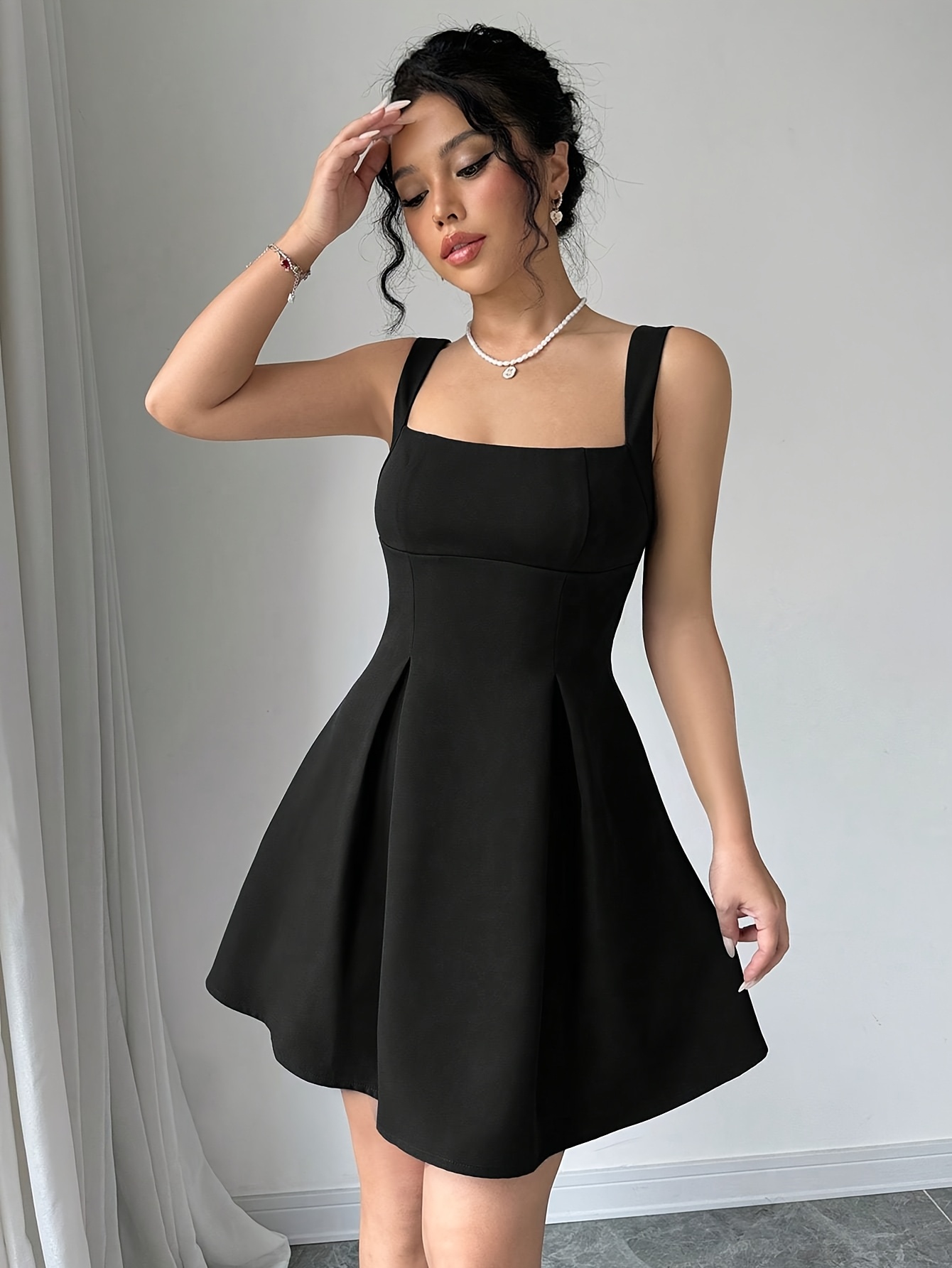 black long sleeve a line dress Mac Duggal Floral-Embellished Fit & Flare Midi Slipping into motion feels nerohusy Womens Sleeveless Gothic sleeveless Style:EE01977BK