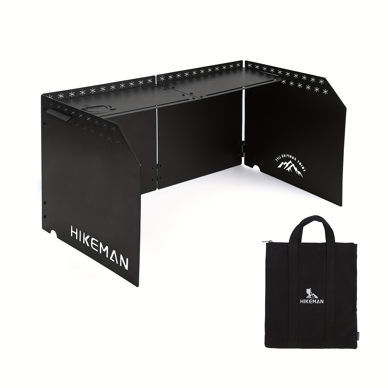 E-shop Outdoor Gas Kochfeld Windschutz | Faltbar, Eisenmaterial, Winddichte Hülle mit Tragefunktion, Ideal für Camping und Picknicks, Marke: HIKEMAN