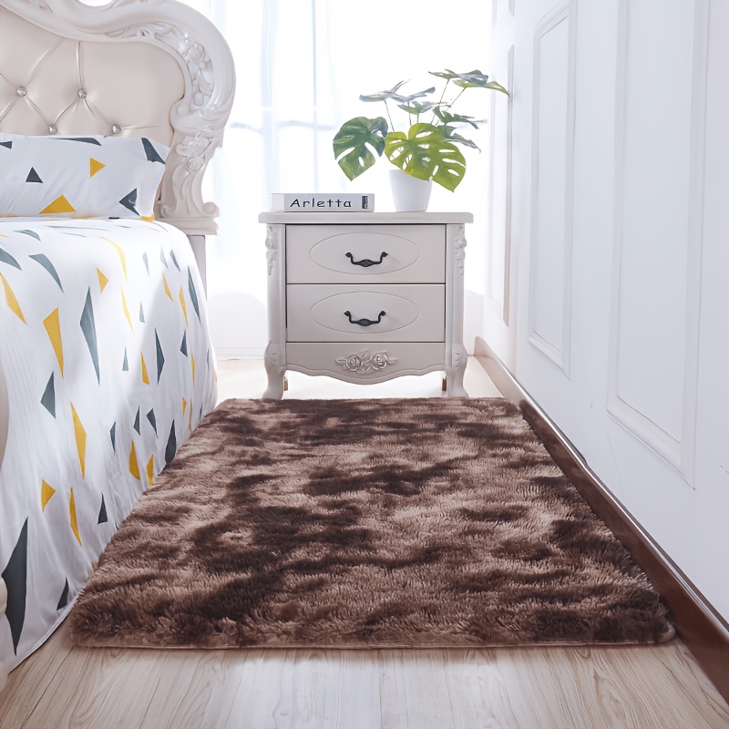 1pc of Tie-dye Light Gray Ultra-soft Thick Fluffy Rug for Living Room, Tie-dye Soft Plush Area Rug for Bedroom, Fluffy Carpet for Room Home Decor