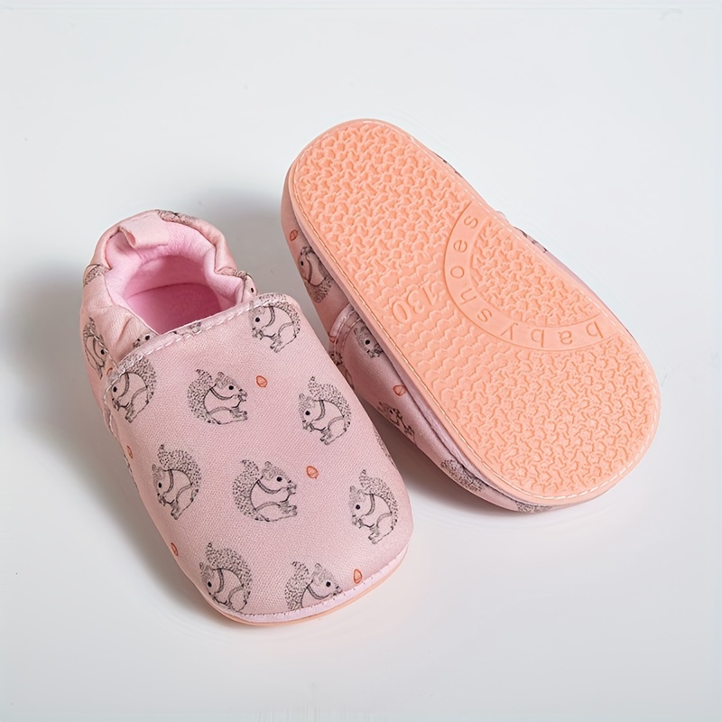 Cartoon Unisex Warm and Non-Slip Soft-Soled First Walking Shoes for, 0-36 Months