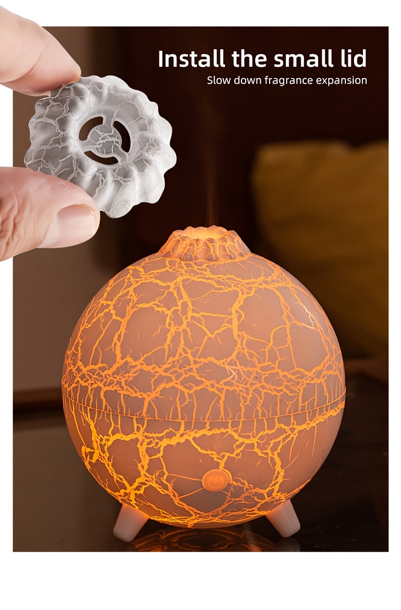 Humidificateur et Difuseur de Parfum Globe Craquelé - Créateur de Brume Compact pour Huiles Essentielles, Décor de Bureau/Chambre