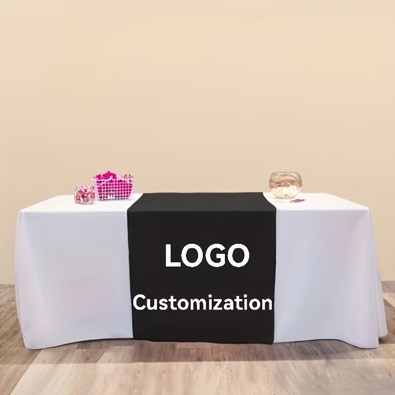 TEMU Customized Tablecloths, Customized Business Logo Tablecloths - Personalized Printing, Durable Fabric, Suitable For Birthday, Wedding,