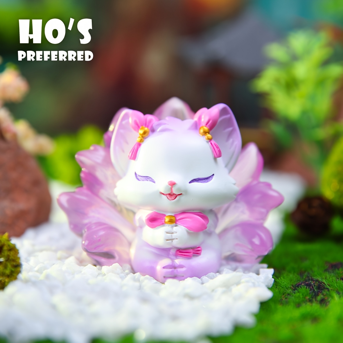 a small statue nine tailed fox mountains home kitchen - Temu