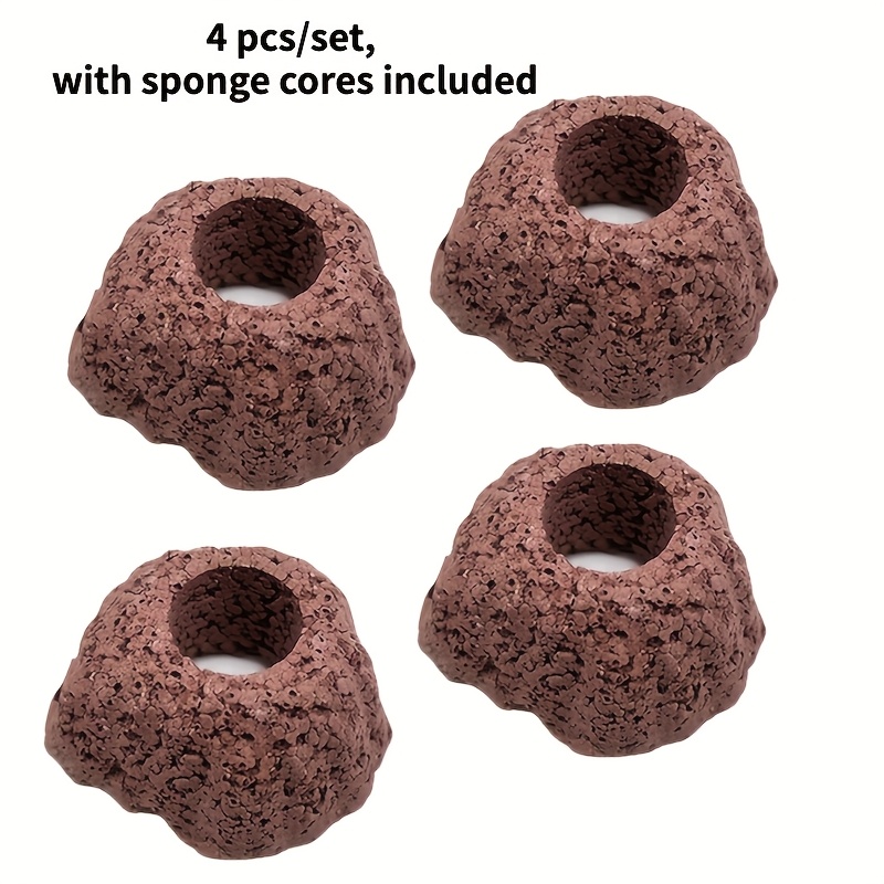 4pcs/set, Pagoda-shaped Fish Tank Aquatic Plant Fixing Ring Base, Flat-bottomed Fixed Planting Of Aquatic Plants - Fish Tank Green Plant Breathable Base - Fish Tank Decoration