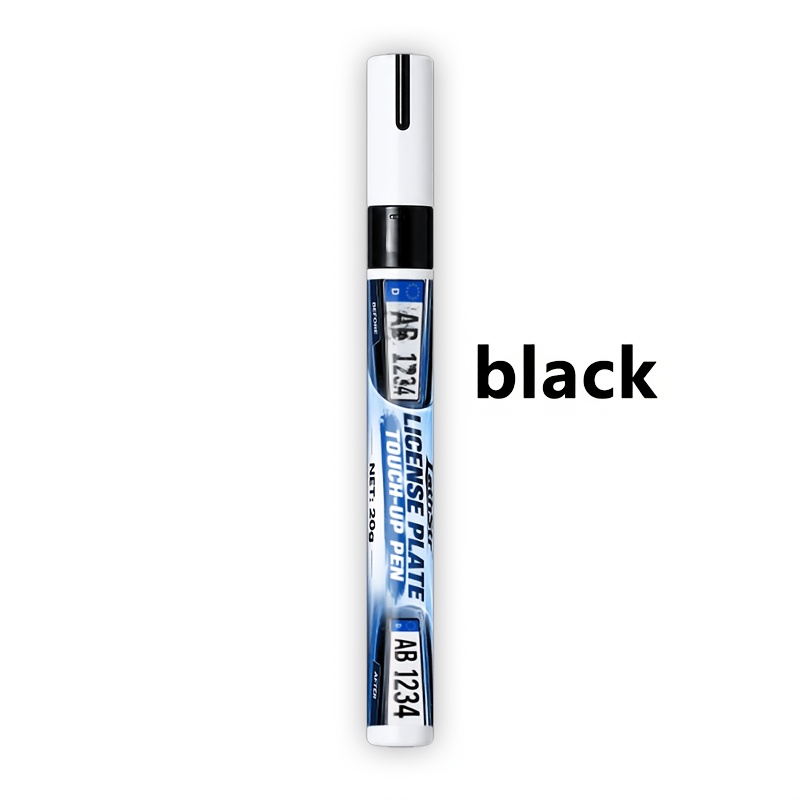 TEMU Car License Plate Fade Repair Marker, Black Ink Permanent Marker, Scratch Repair Pen, Diy Office Stationery Pen, Suitable For Metal, Stainless