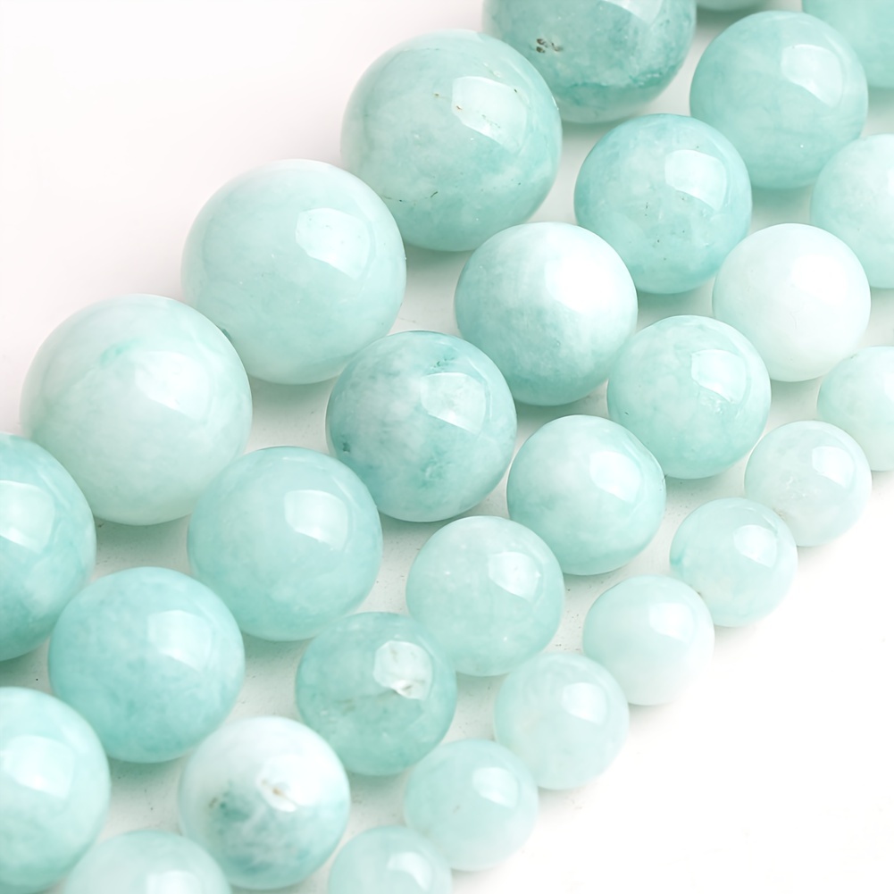 

Natural Stone Blue Angelite Round Beads - Fashionable, High-quality Jewelry Accessories For Diy Elegant Bracelets And Necklaces - Perfect For Women's Gifts