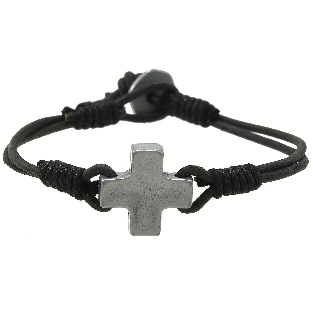 Minimalist Creative Genuine Leather Bracelet, Vintage Style Men's Wristband