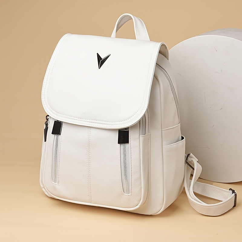 womens large capacity synthetic backpack closure soft shell Temu