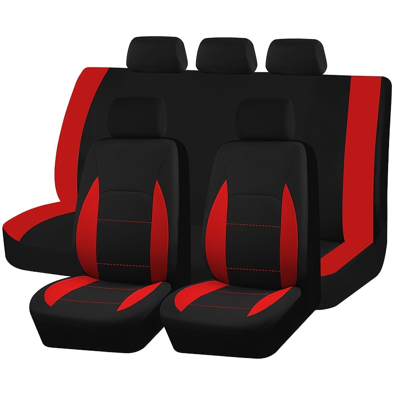 TEMU 9pcs, Car Seat Cover, Breathable Mesh Fabric, Universal Car Seat Cushion, Suitable For Car Models