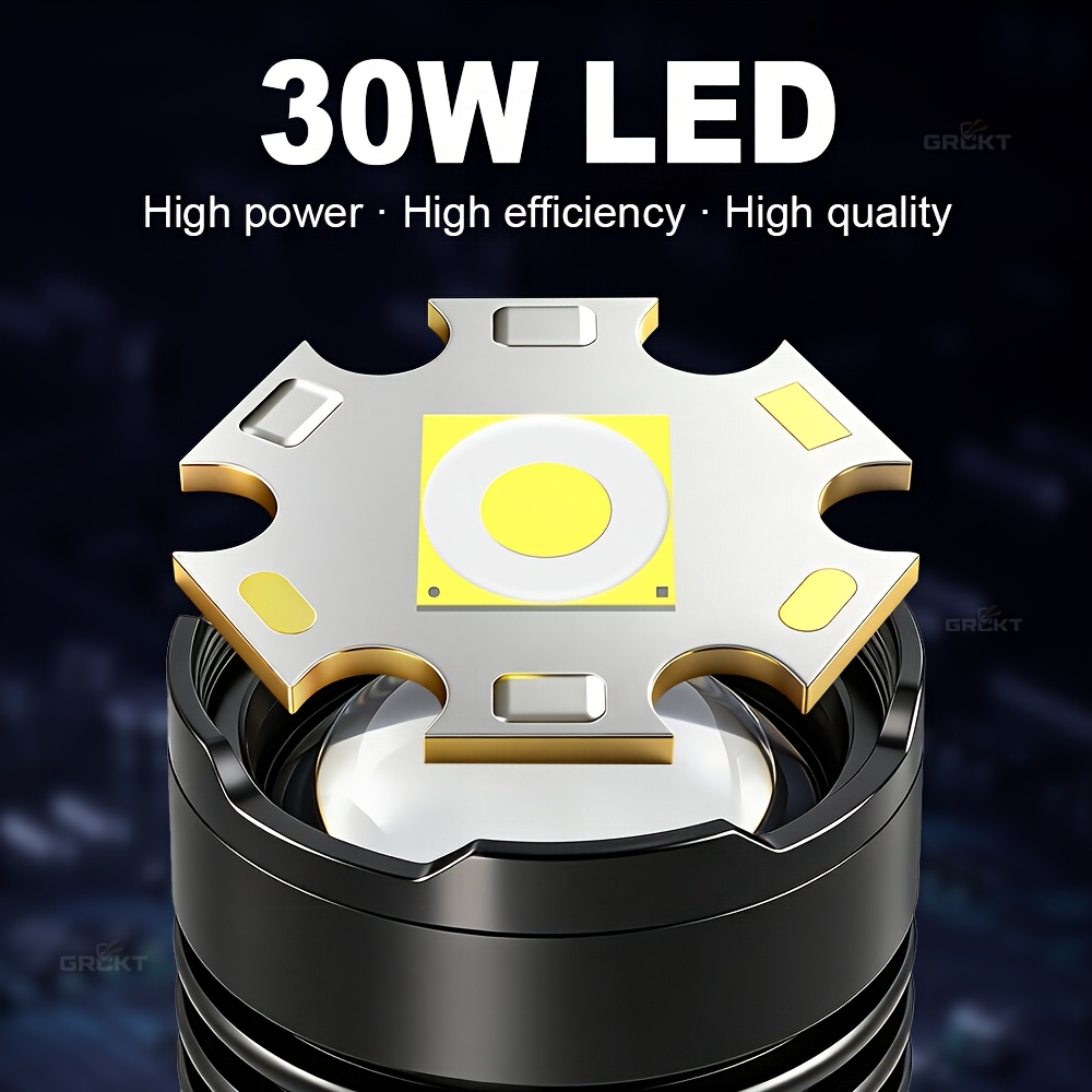 Multi-Functional Camping Flashlight with Fresnel Lens Ignition