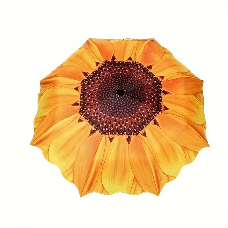 TEMU Creative Sunflower Folding Umbrella, And Sunshade Umbrella, Women's Fashionable Western-style Umbrella, Outdoor Umbrella