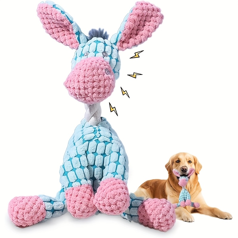 TEMU Dog Chew Toy - Heavy-duty Plush Chew-proof Toy With , Non-toxic Chew Toy, Suitable For Aggressive Chewers, Teeth Cleaning For Dental Health, For