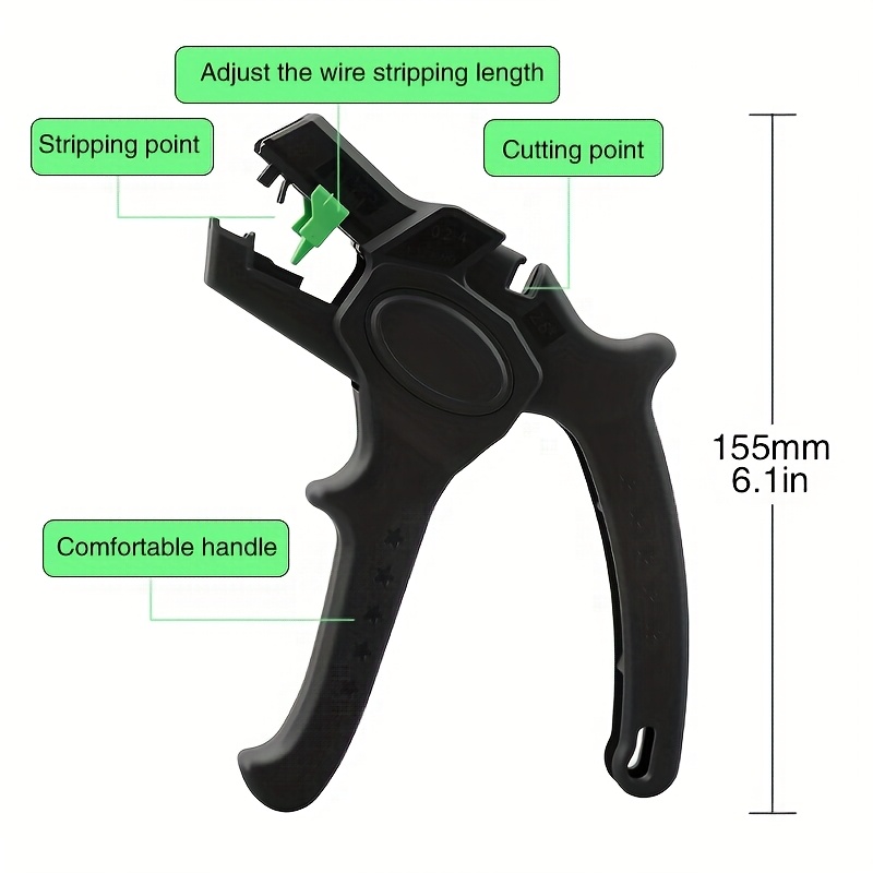 TEMU 1pc, Professional Lightweight Automatic Wire Stripper, Multifunctional Stripping Tool, Efficient And Labor-saving, Easily Handles Wire Stripping
