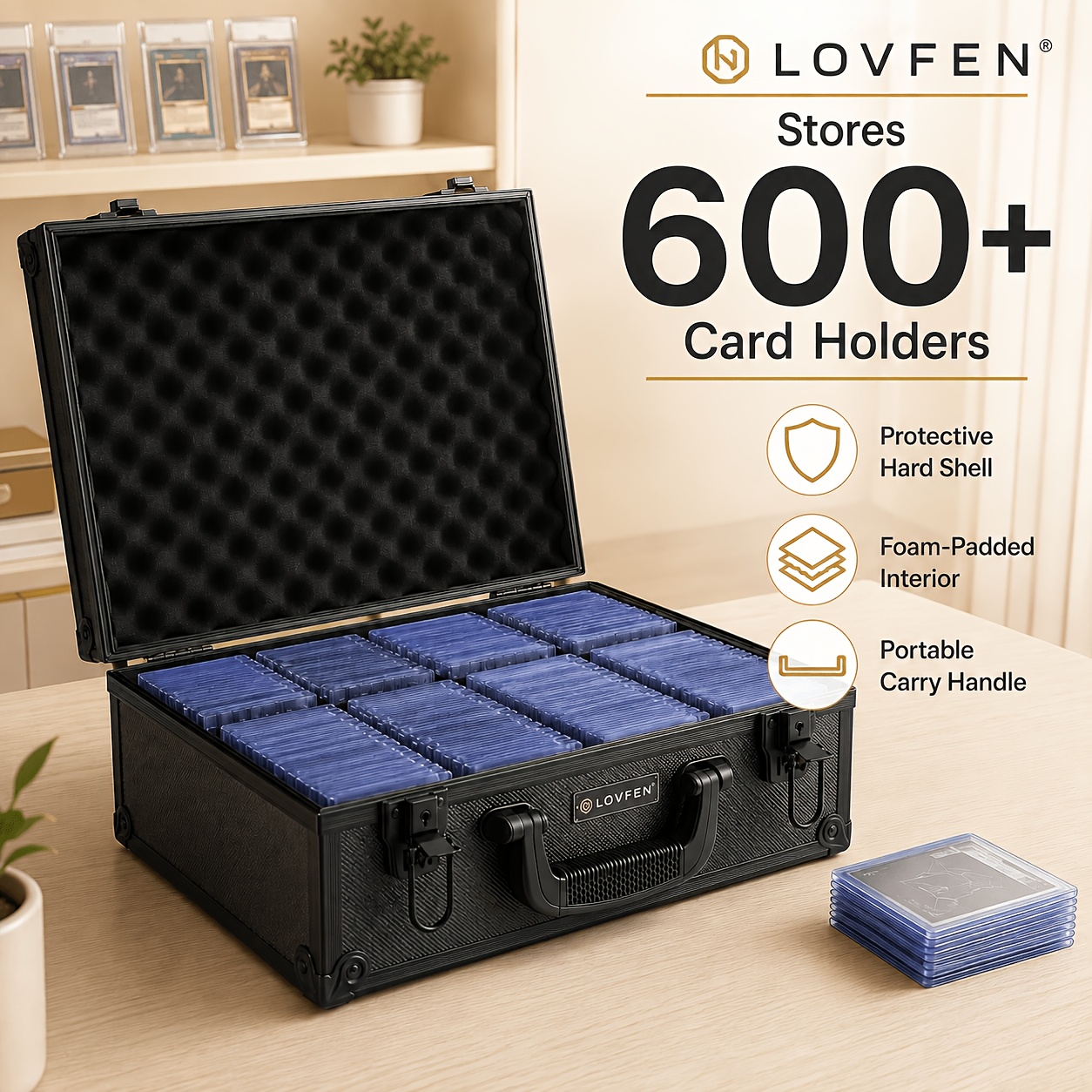 Image of Lovfen Topload Storage Box, Trading Card Case For 3" X 4" 35pt Rigid Card, Top Loader Card Storage Hard Case, Sports Card Storage Boxes For Trading Cards, Top Loaders Holder