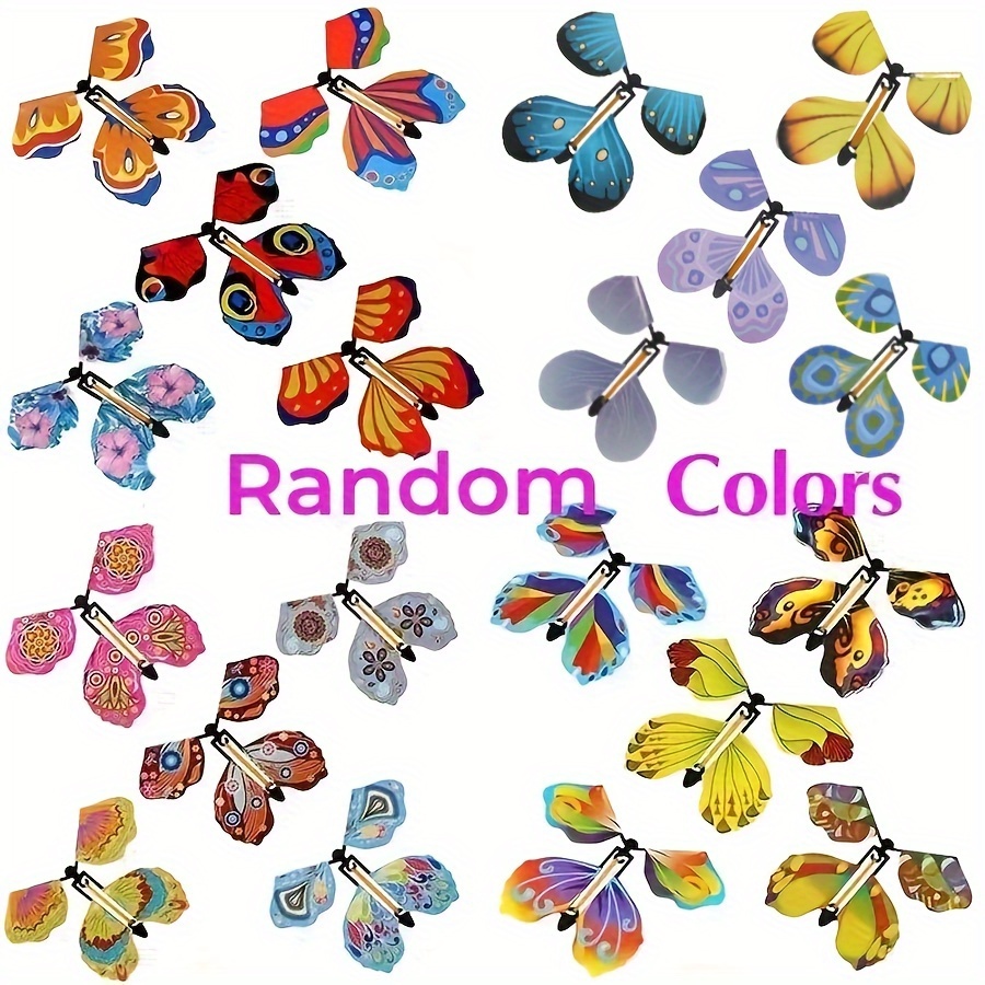 10Pcs Magic Wind Up Flying Butterfly Surprise Box In The Book Rubber Band  Powered Toys for