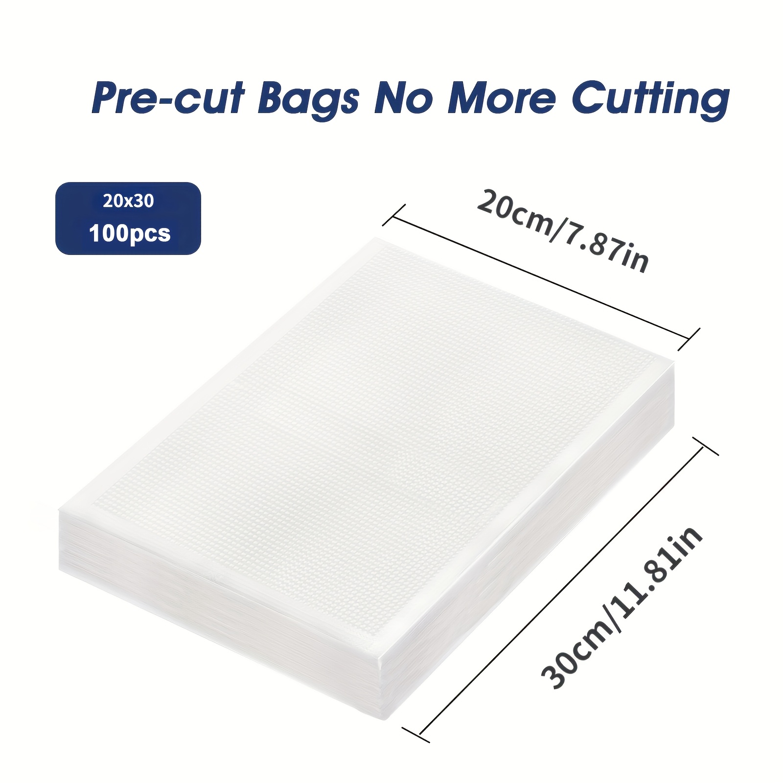 Image of 100pcs Vacuum Sealer Bags | No Cutting Required, Multiple Sizes , Made Of Pe By Agashe
