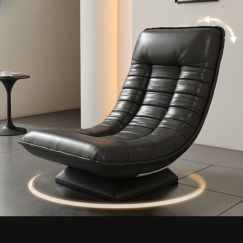 Rotatable Single Moon Chair - Manually Adjustable Chair with Soft Cushion, Easy to Assemble, Filled with Soft Non-Wood Lounge Chair, Suitable for Bedroom, Living Room, Balcony - Space-Saving Modern Decorative Chair