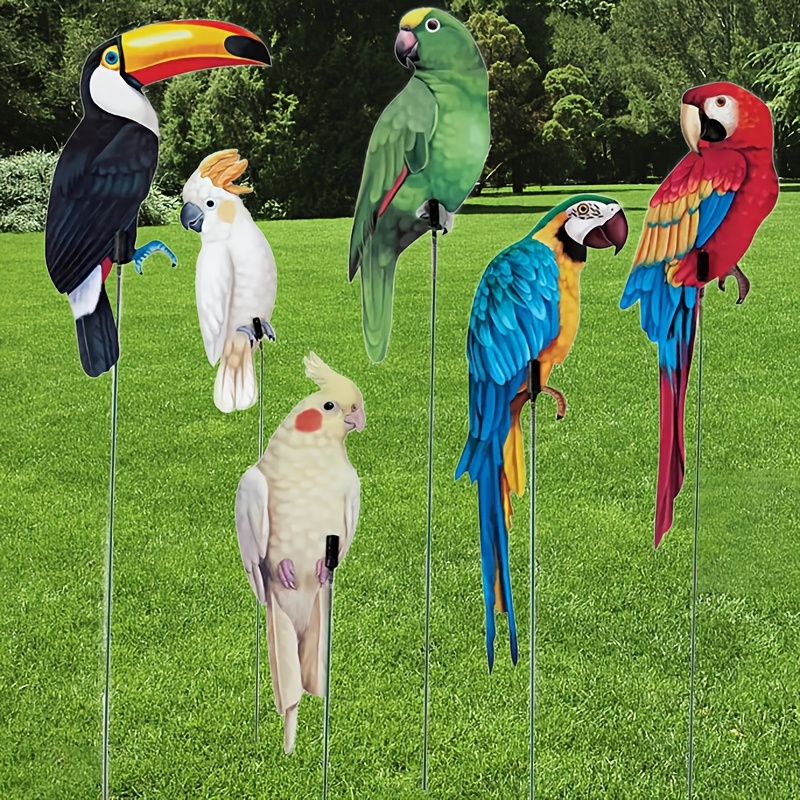 

18pcs 2d Parrot Large Bird Garden Decor Set, Pvc Material, Art , Animal Theme, No Battery Needed, Ideal For Outdoor Pathway & Patio Decoration, Perfect Gift For New Year's Day