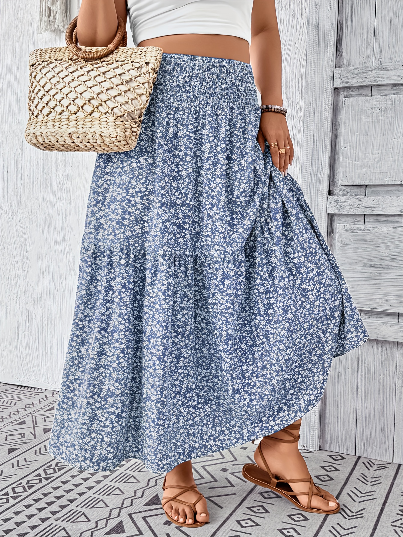 plus size plus size plus size womens midi skirt a gathered Temu