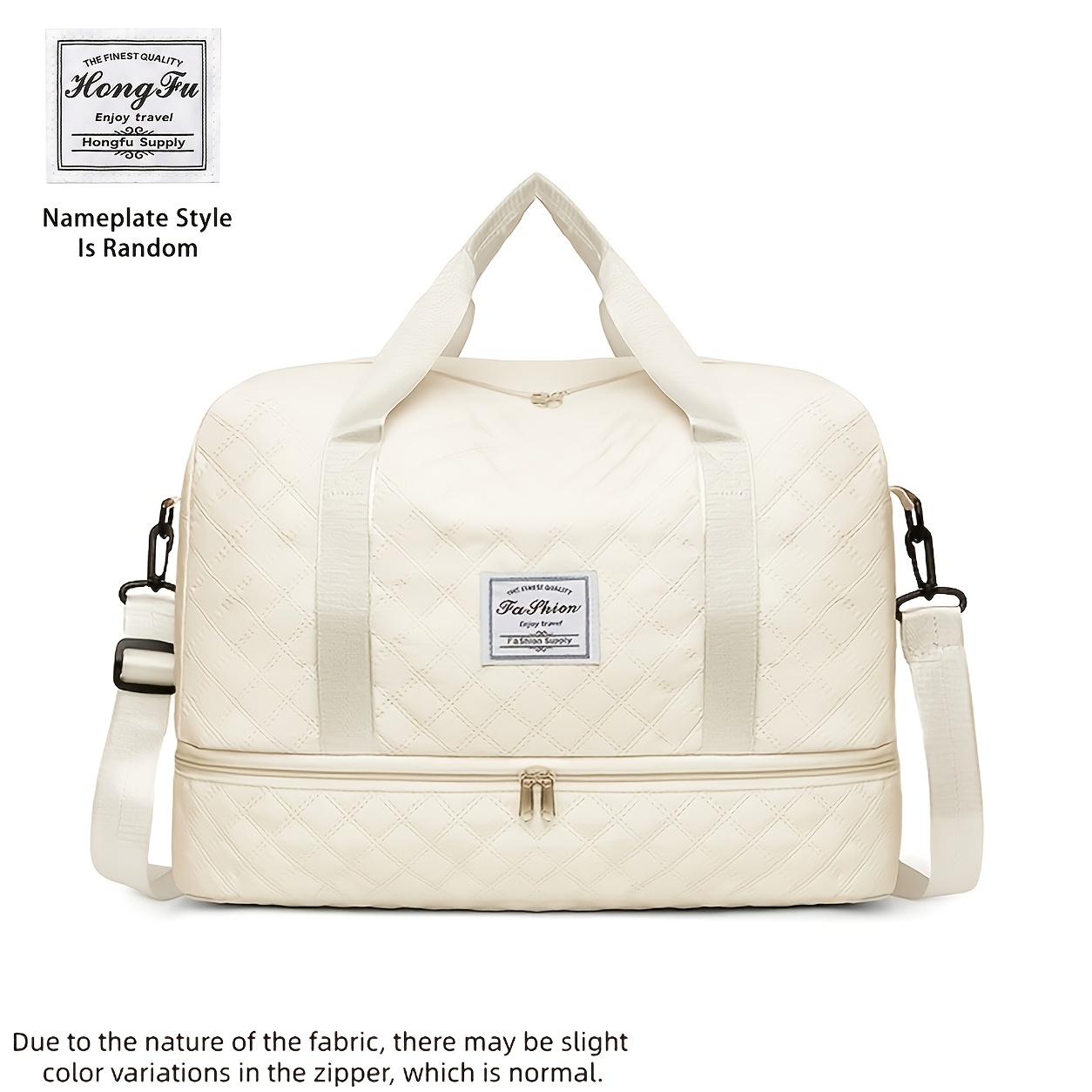 TEMU Bolso Duffel Extragrande de Lujo - Elegante y Duradero con Compartimento, Transporte Multifuncional, Separación -Húmedo y Prácticos Bolsillos