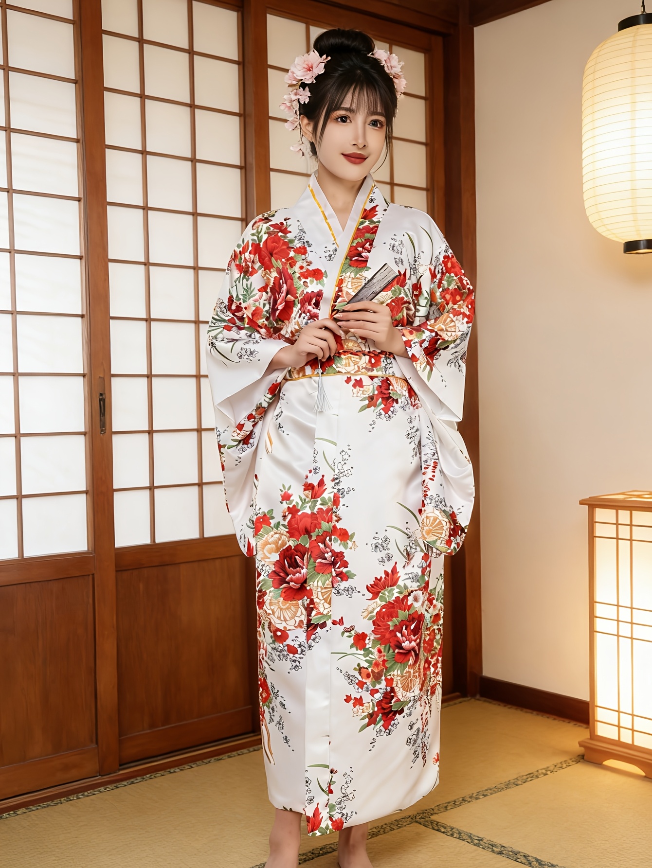 long womens kimono traditional japanese kimono japanese - Temu United Arab  Emirates