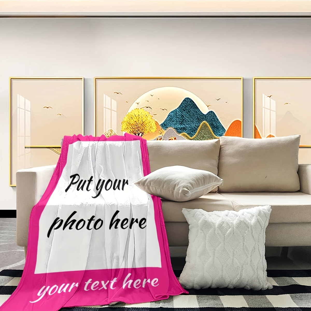 Custom Blanket with Personalized Image and Text