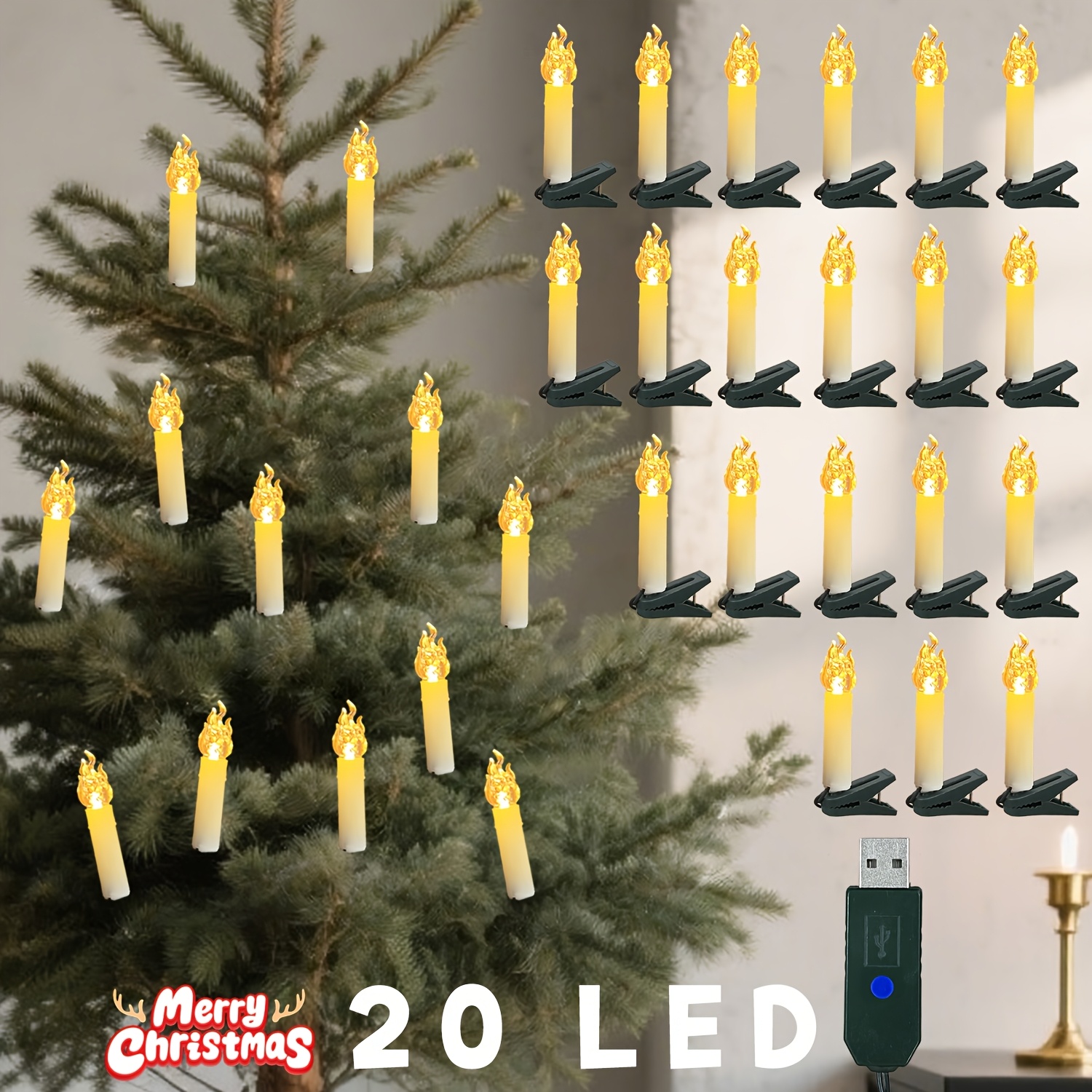 1 pack flamfria ljuskedjor 30/20/10 led usb - Temu Sweden