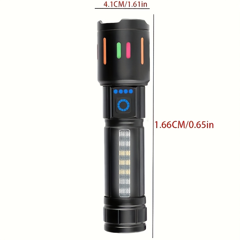 Lampe de Poche Rechargeable avec Mise au Point Réglable et Éclairage