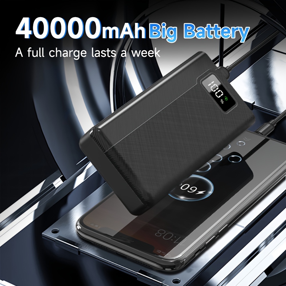 

Portable Charger 40000mah Power Bank, Pd20w Fast Charging Battery Pack, Usb-c Supports Up To Android, Led Display Portable Phone Charger For Iphone 15/14/13 Series, Samsung