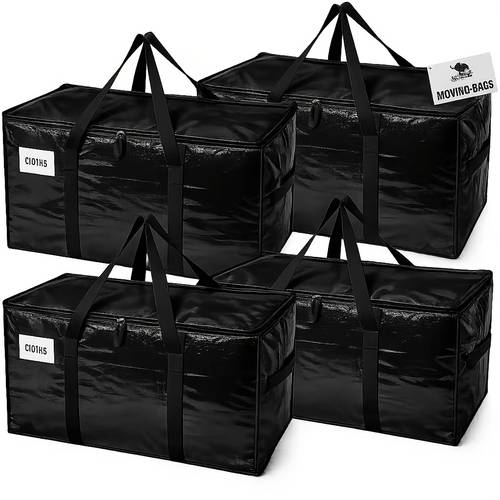 item picture lidded storage bins heavy duty oversized mobile bag 50 pound capacity handbag durable waterproof and puncture resistant winter clothing storage bag suitable for movement strong handle zipper