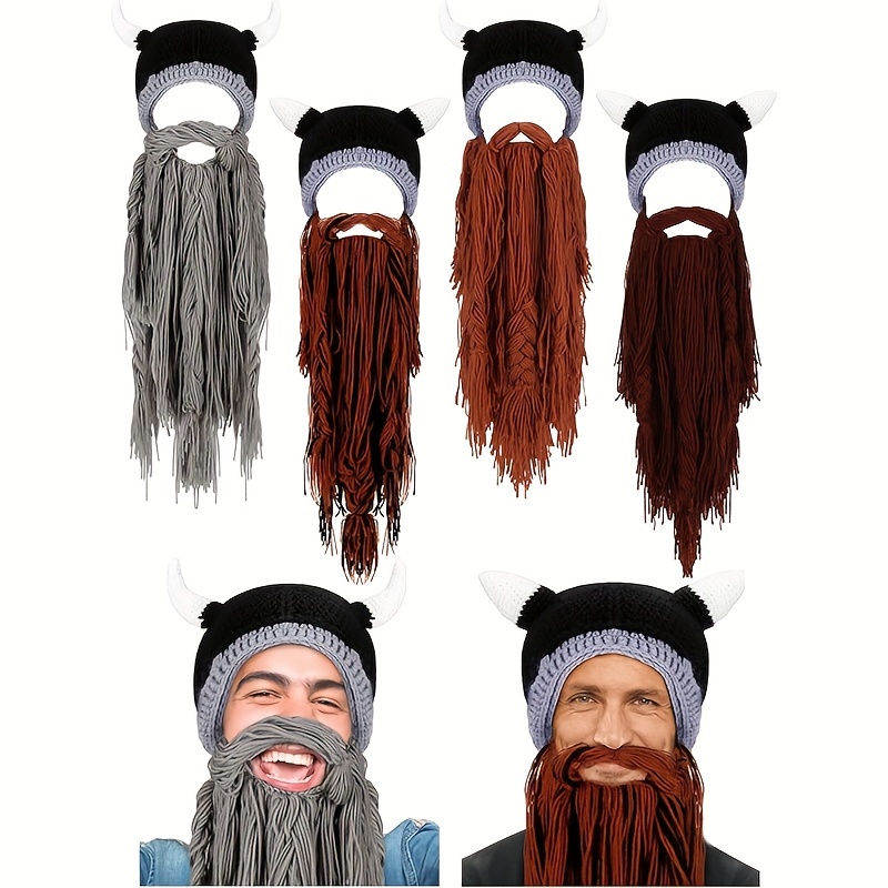 

Fun Knit Beard Hat - Perfect Christmas Gift For Family & Friends, Hand Washable