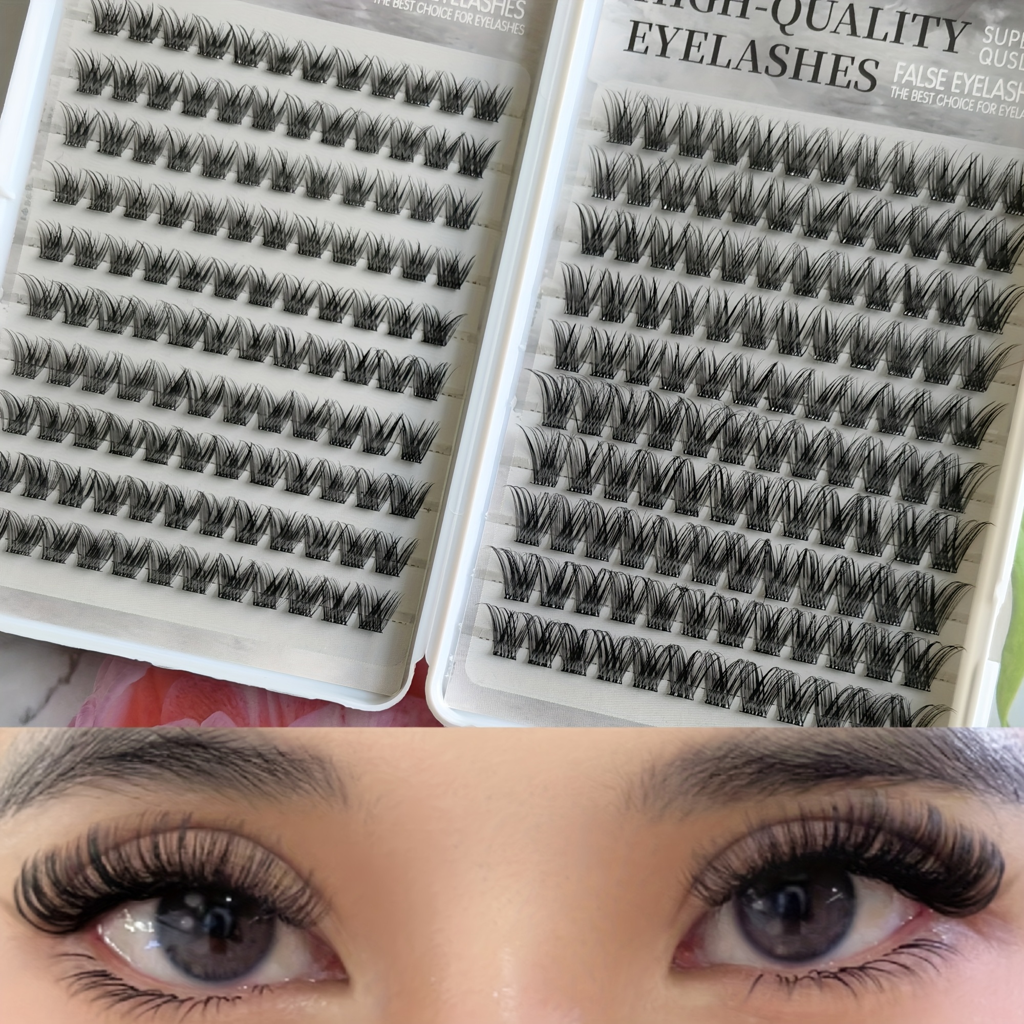 False Eyelashes That Without Glue - 240 Clusters, Single Clusters Of Eyelashes, Suitable For Beginners, Natural And Fluffy, Glue-free False Eyelashes.