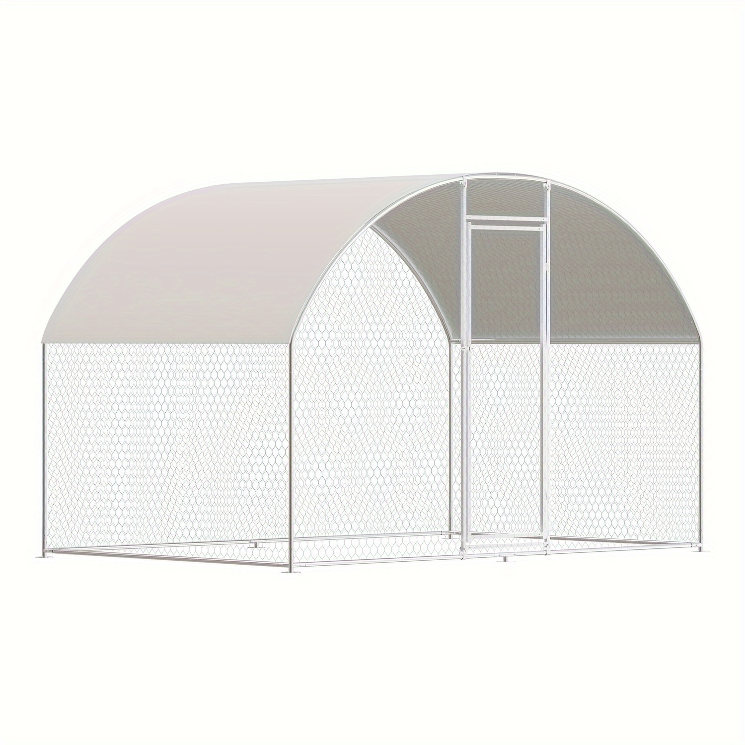 

Large Metal Chicken Coops For 10/6 Chickens Coop Walk-in Poultry Cage Chicken Runs For Yard With Cover Waterproof And Anti-uv Chicken Pens Outdoor With Top Silver (6.6' L× 9.8'w × 6.6'h)