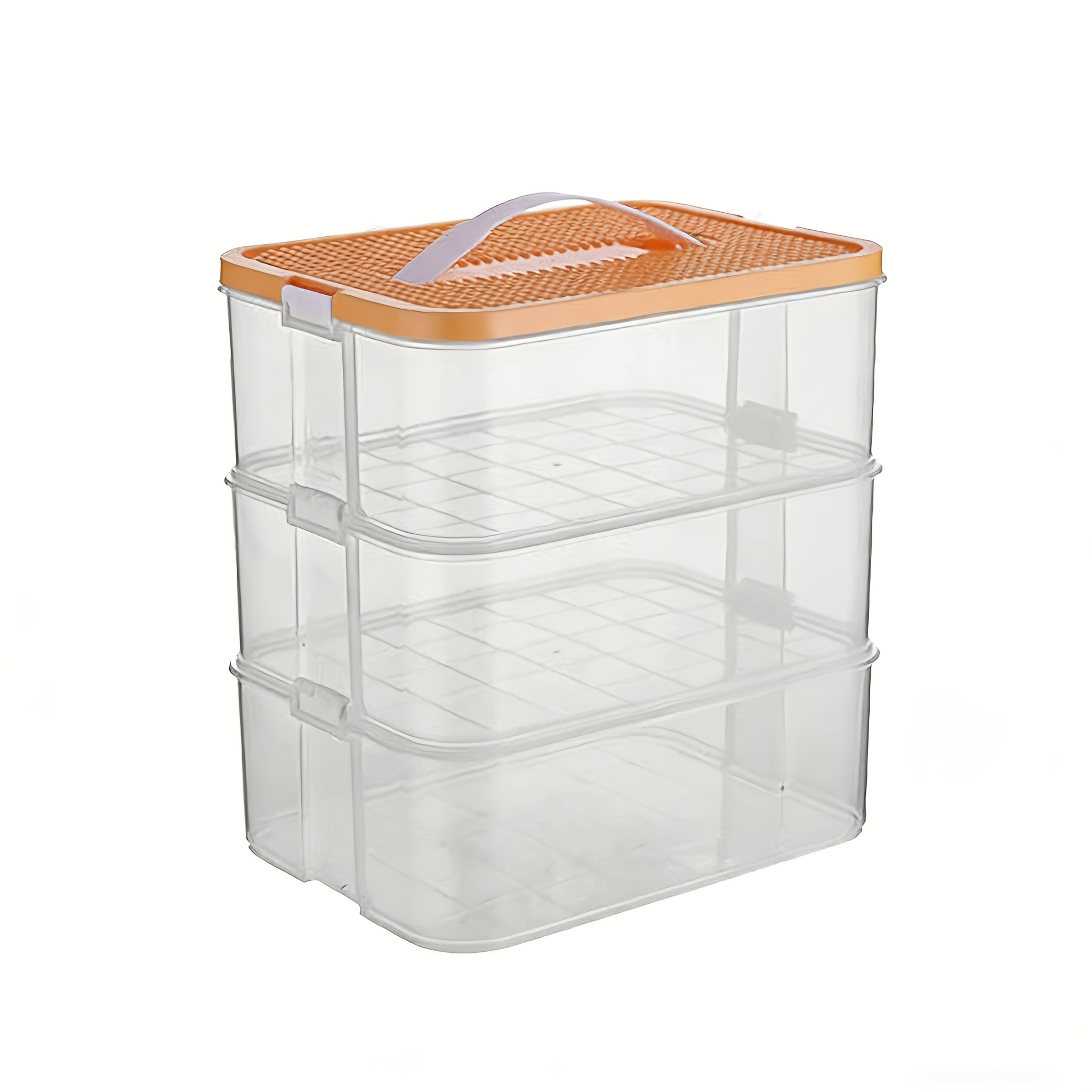 TEMU 3 Layers Storage Box With Board Lid And Removable Tray, Stackable Organize Container, Suitable For Sundries,, Office Supplies, Tools, Etc,