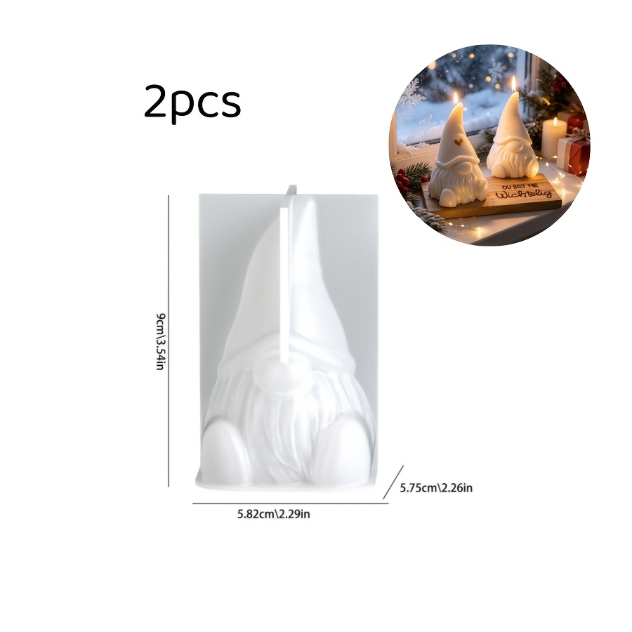 TEMU Stampo in silicone argilla 2 pezzi Natale senza Ornamento Stampo per di candelieri in gesso a Prodotti per aromaterapia Decorazione domestica