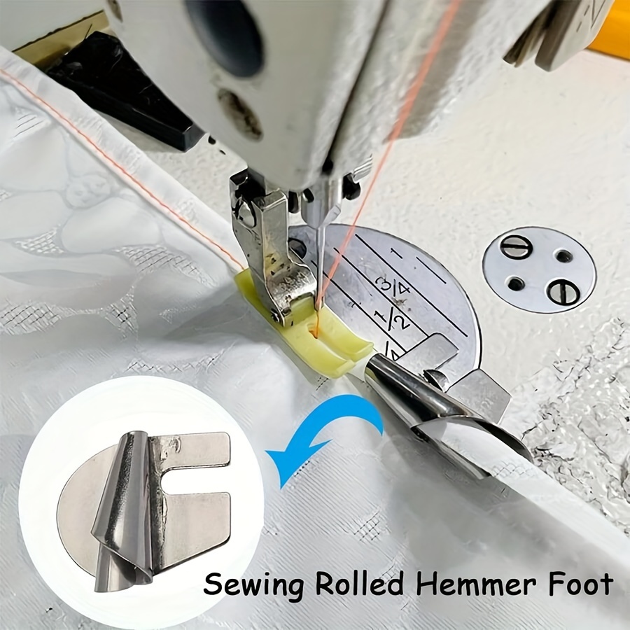 

8pcs Rolled Hemmer Foot Set, Universal Sewing Machine Hemming Attachment, 3-10mm Wide Edge Presser, Durable Construction For Home & Commercial Use, Easy Install