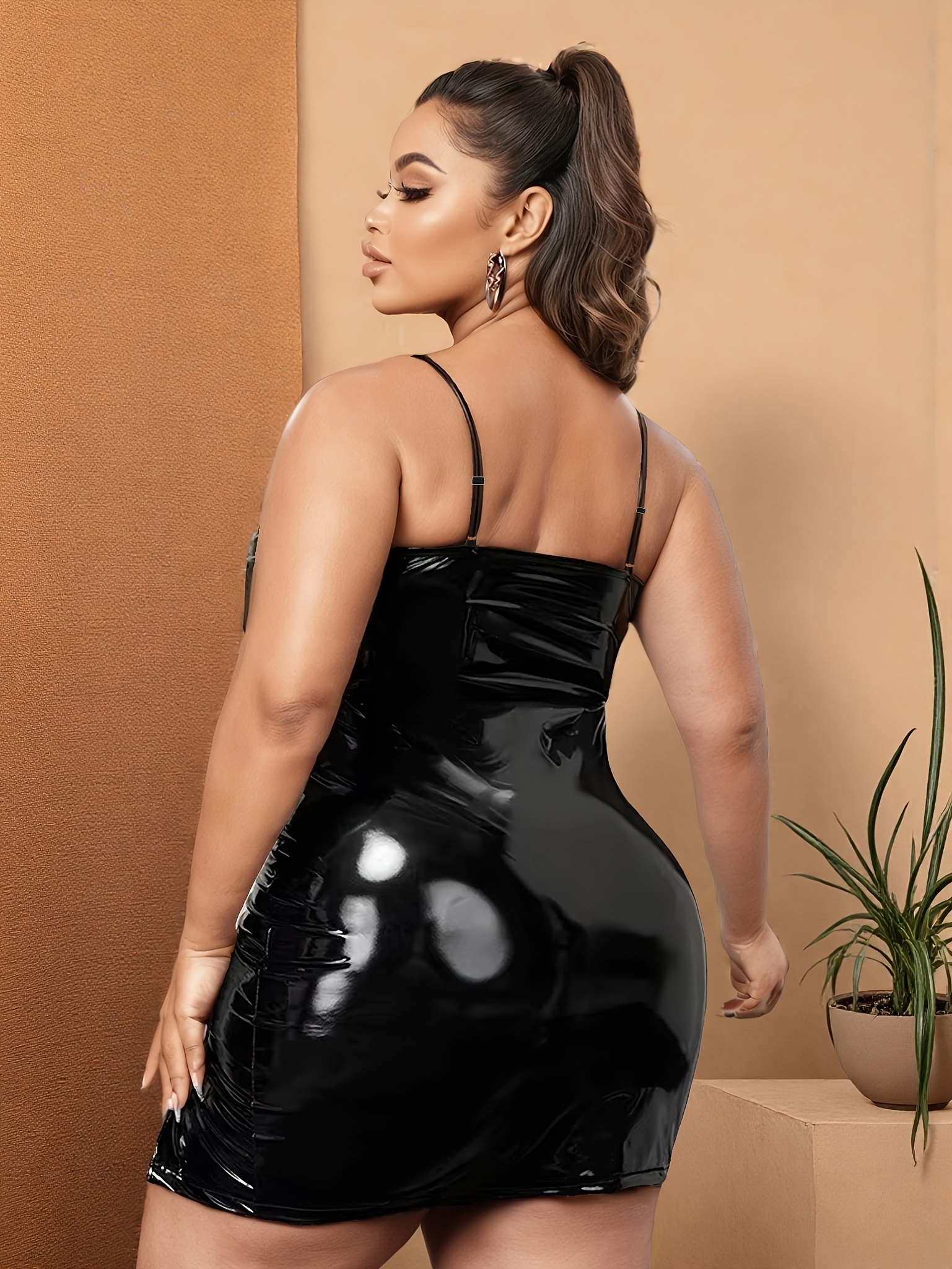 taille plus élégant mini robe moulante taille plus Temu Canada