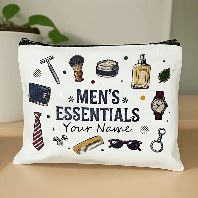 TEMU A Custom Name/text Vintage Hand-painted Men's Clutch Bag, Lightweight And Durable For Travel, Featuring A Lining And Multifunctional Storage.