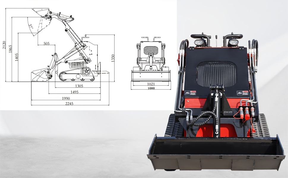 mini skid   loader 13 5   engine compact track loadercompact track loader for   snow clearing multi functional bulldozer shovel engineering vehicle for   gardens park     Product details 3